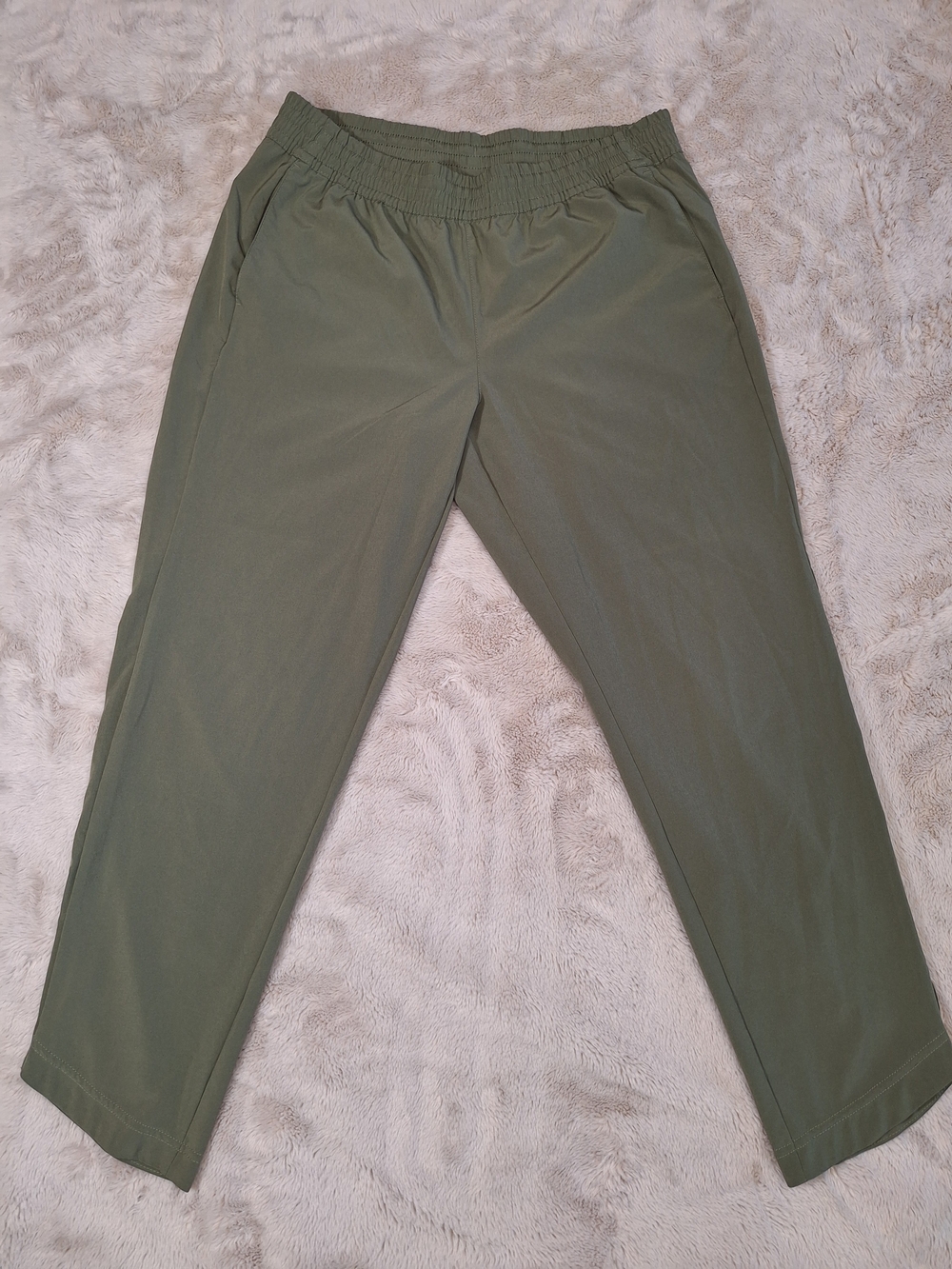 Columbia Omni-Shield Green Softshell Hiking Pants Stretch Elastic Waist L